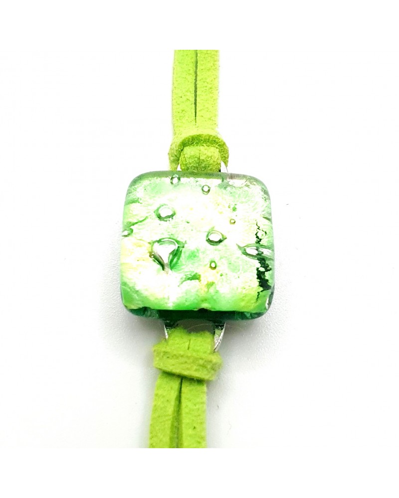 Bracelet en cuir et verre de Murano bijoux fantaisies fait à la main Bijoux Murano Bracelet en cuir et verre de Murano bijoux fantaisies fait à la main Bijoux Murano