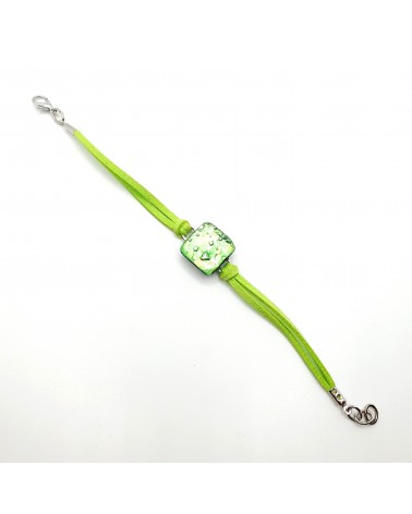 Bracelet en cuir et verre de Murano bijoux fantaisies fait à la main Bijoux Murano Bracelet en cuir et verre de Murano bijoux fantaisies fait à la main Bijoux Murano