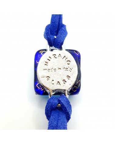 bracelet carré en cuir et verre de Murano bijoux italiens Bijoux Murano bracelet carré en cuir et verre de Murano bijoux italiens Bijoux Murano