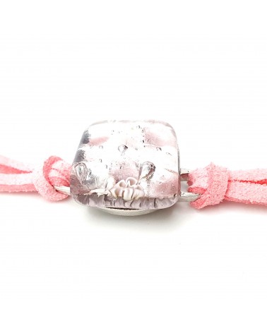 Bracelet en cuir et verre de Murano bijoux fantaisies fait à la main Bijoux Murano Bracelet en cuir et verre de Murano bijoux fantaisies fait à la main Bijoux Murano