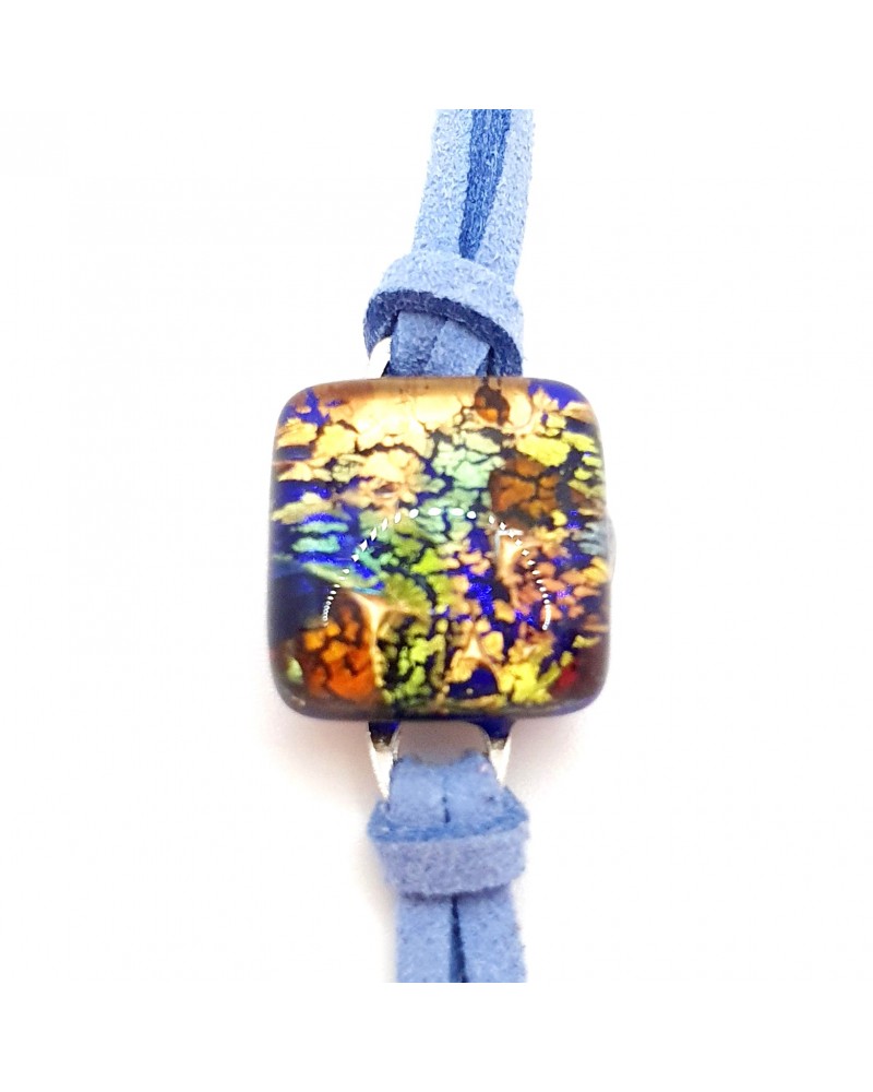 Bracelet en cuir et verre de Murano bijoux fantaisies fait à la main Bijoux Muran Bracelet en cuir et verre de Murano bijoux fantaisies fait à la main Bijoux Muran