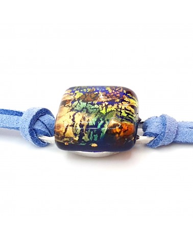 Bracelet en cuir et verre de Murano bijoux fantaisies fait à la main Bijoux Muran Bracelet en cuir et verre de Murano bijoux fantaisies fait à la main Bijoux Muran