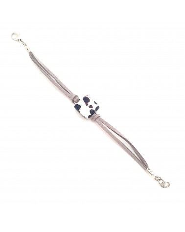 bracelet carré en cuir et verre de Murano bijoux italiens
