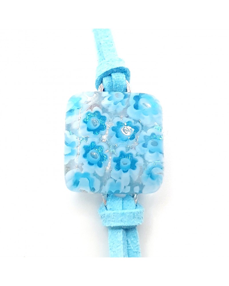 Bracelet en cuir et verre de Murano bijoux fantaisies fait à la main Bijoux Murano Bracelet en cuir et verre de Murano bijoux fantaisies fait à la main Bijoux Murano