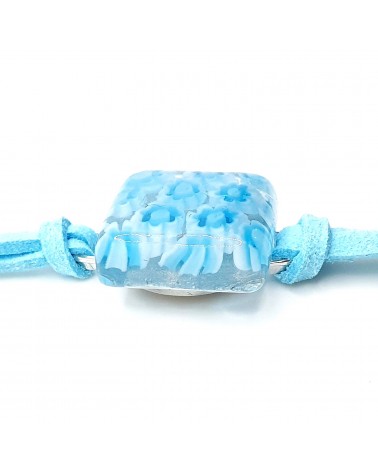 Bracelet en cuir et verre de Murano bijoux fantaisies fait à la main Bijoux Murano