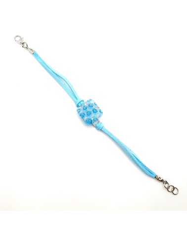 Bracelet en cuir et verre de Murano bijoux fantaisies fait à la main Bijoux Murano Bracelet en cuir et verre de Murano bijoux fantaisies fait à la main Bijoux Murano