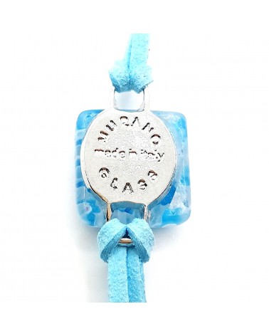 Bracelet en cuir et verre de Murano bijoux fantaisies fait à la main Bijoux Murano Bracelet en cuir et verre de Murano bijoux fantaisies fait à la main Bijoux Murano