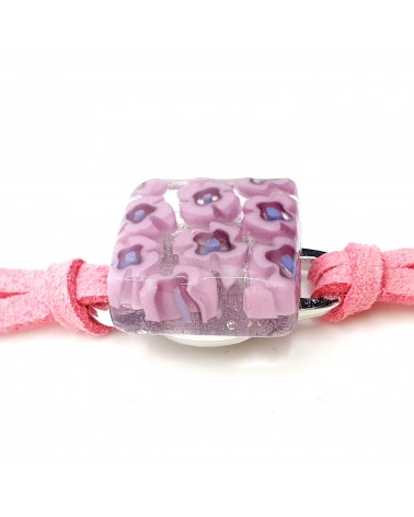 Bracelet en cuir et verre de Murano bijoux fantaisies fait à la main Bijoux Murano Bracelet en cuir et verre de Murano bijoux fantaisies fait à la main Bijoux Murano