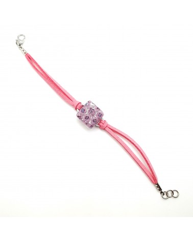 Bracelet en cuir et verre de Murano bijoux fantaisies fait à la main Bijoux Murano Bracelet en cuir et verre de Murano bijoux fantaisies fait à la main Bijoux Murano