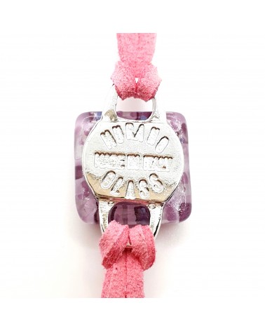 Bracelet en cuir et verre de Murano bijoux fantaisies fait à la main Bijoux Murano Bracelet en cuir et verre de Murano bijoux fantaisies fait à la main Bijoux Murano