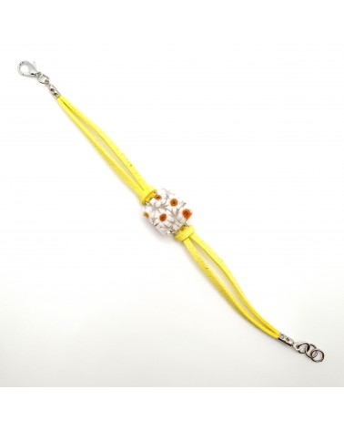 Bracelet en cuir et verre de Murano bijoux fantaisies fait à la main Bijoux Murano Bracelet en cuir et verre de Murano bijoux fantaisies fait à la main Bijoux Murano