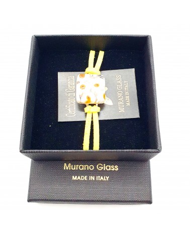 Bracelet en cuir et verre de Murano bijoux fantaisies fait à la main Bijoux Murano Bracelet en cuir et verre de Murano bijoux fantaisies fait à la main Bijoux Murano