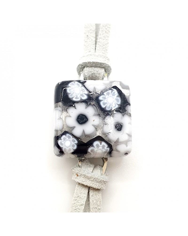 Bracelet en cuir et verre de Murano bijoux fantaisies fait à la main Bijoux Murano Bracelet en cuir et verre de Murano bijoux fantaisies fait à la main Bijoux Murano