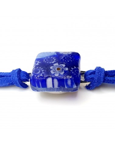 Bracelet en cuir et verre de Murano bijoux fantaisies fait à la main Bijoux Murano Bracelet en cuir et verre de Murano bijoux fantaisies fait à la main Bijoux Murano
