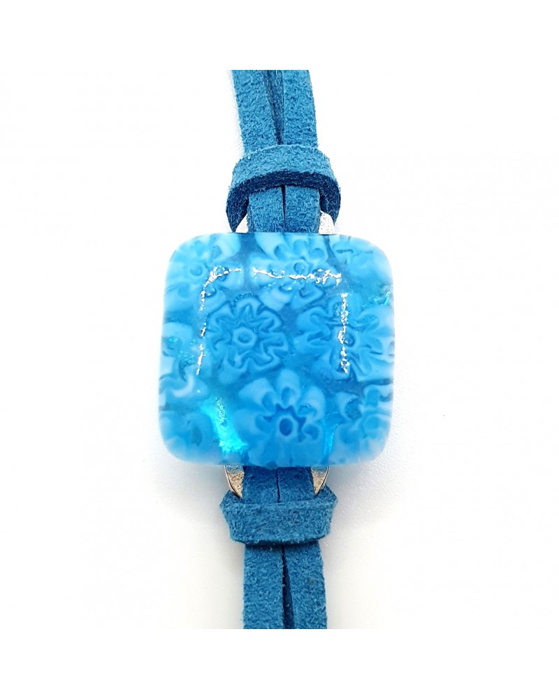 Bracelet en cuir et verre de Murano bijoux fantaisies fait à la main Bijoux Murano Bracelet en cuir et verre de Murano bijoux fantaisies fait à la main Bijoux Murano