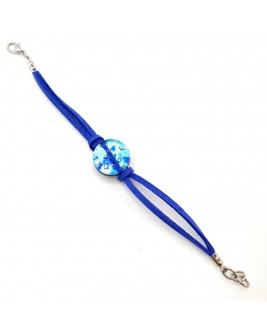 Bracelet en cuir verre de Murano rond certifiés authentiques fait à la main Made in Italie bijoux Murano Bracelet en cuir verre de Murano rond certifiés authentiques fait à la main Made in Italie bijoux Murano