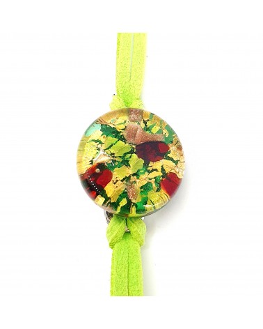 Bracelet en cuir et verre de Murano  bijoux fantaisies bijoux Murano