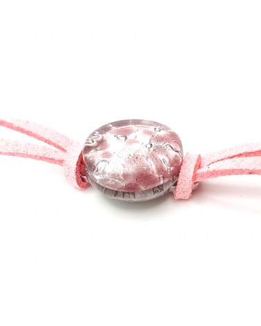 Bracelet en cuir verre de Murano rond certifiés authentiques fait à la main Made in Italie bijoux Murano Bracelet en cuir verre de Murano rond certifiés authentiques fait à la main Made in Italie bijoux Murano