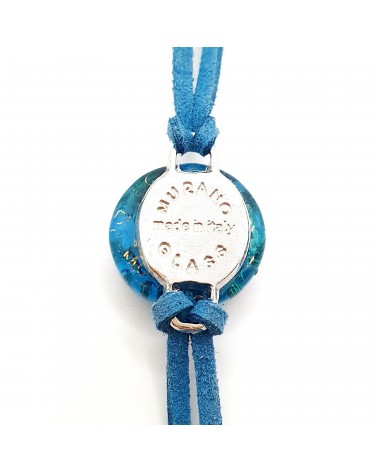 Bracelet en cuir verre de Murano  rond fait à la main  Made in Italie Bracelet en cuir verre de Murano  rond fait à la main  Made in Italie