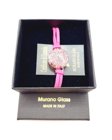 Bracelet en cuir et verre de Murano  bijoux fantaisies bijoux Murano Bracelet en cuir et verre de Murano  bijoux fantaisies bijoux Murano