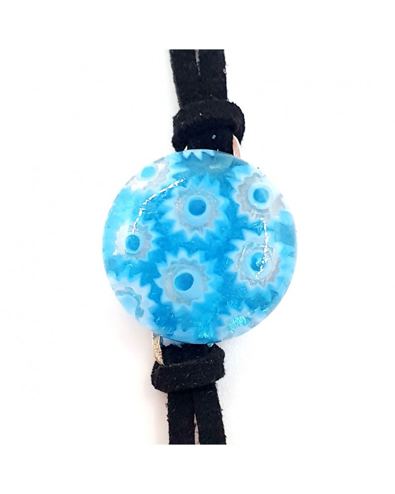 Bracelet en cuir et verre de Murano  bijoux fantaisies bijoux Murano Bracelet en cuir et verre de Murano  bijoux fantaisies bijoux Murano