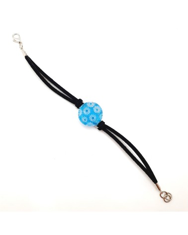 Bracelet en cuir et verre de Murano  bijoux fantaisies bijoux Murano Bracelet en cuir et verre de Murano  bijoux fantaisies bijoux Murano