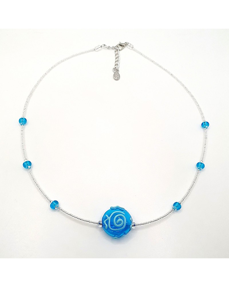 Collier sofy perle souflée en verre de Murano made in Italy Collier sofy perle souflée en verre de Murano made in Italy