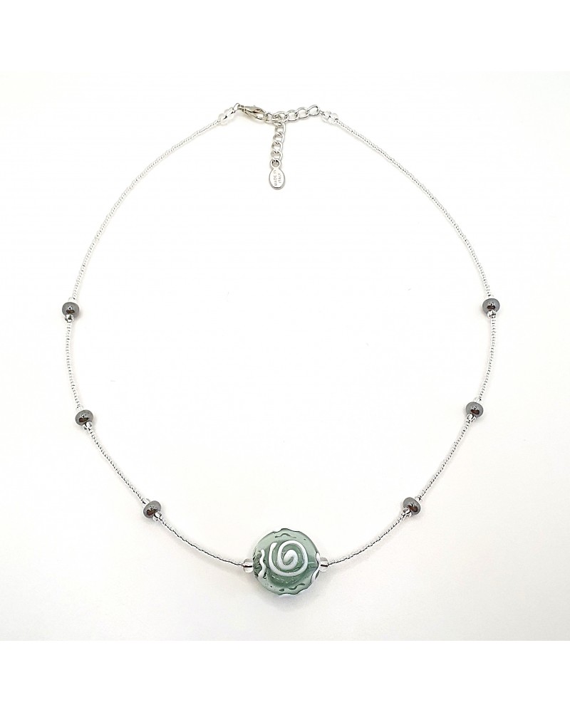 Collier sofy perle souflée en verre de Murano made in Italy Collier sofy perle souflée en verre de Murano made in Italy