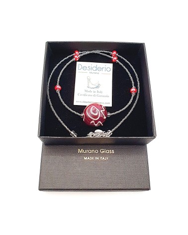 Collier sofy perle souflée en verre de Murano