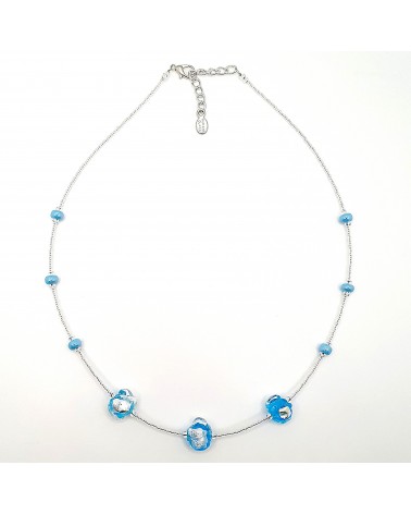 Collier Silvy perle en verre de Murano made in Italy
