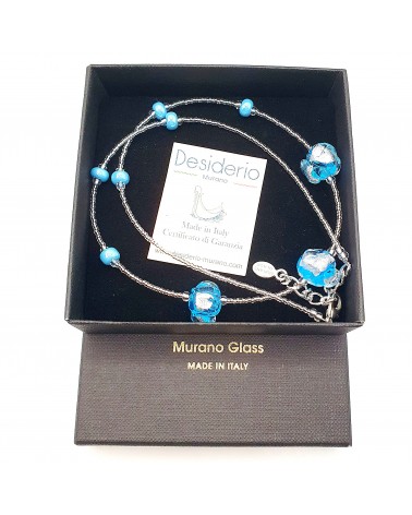Collier Silvy perle en verre de Murano made in Italy