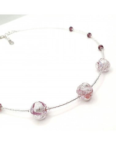 Collier Silvy perle en verre de Murano made in Italy