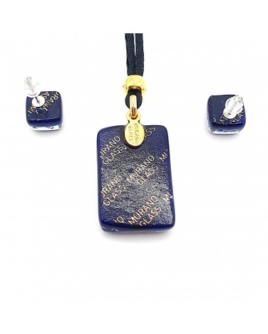 Parure réctangle en verre de Murano bijoux fantaisies made in Italie