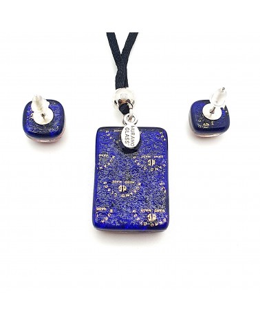 Parure réctangle en verre de Murano bijoux fantaisies made in Italie