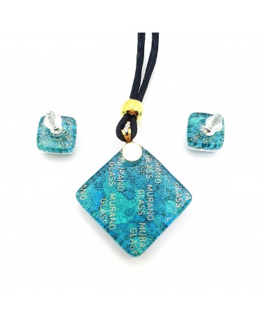 Parure carré en verre de Murano bijoux fantaisies made in Italie