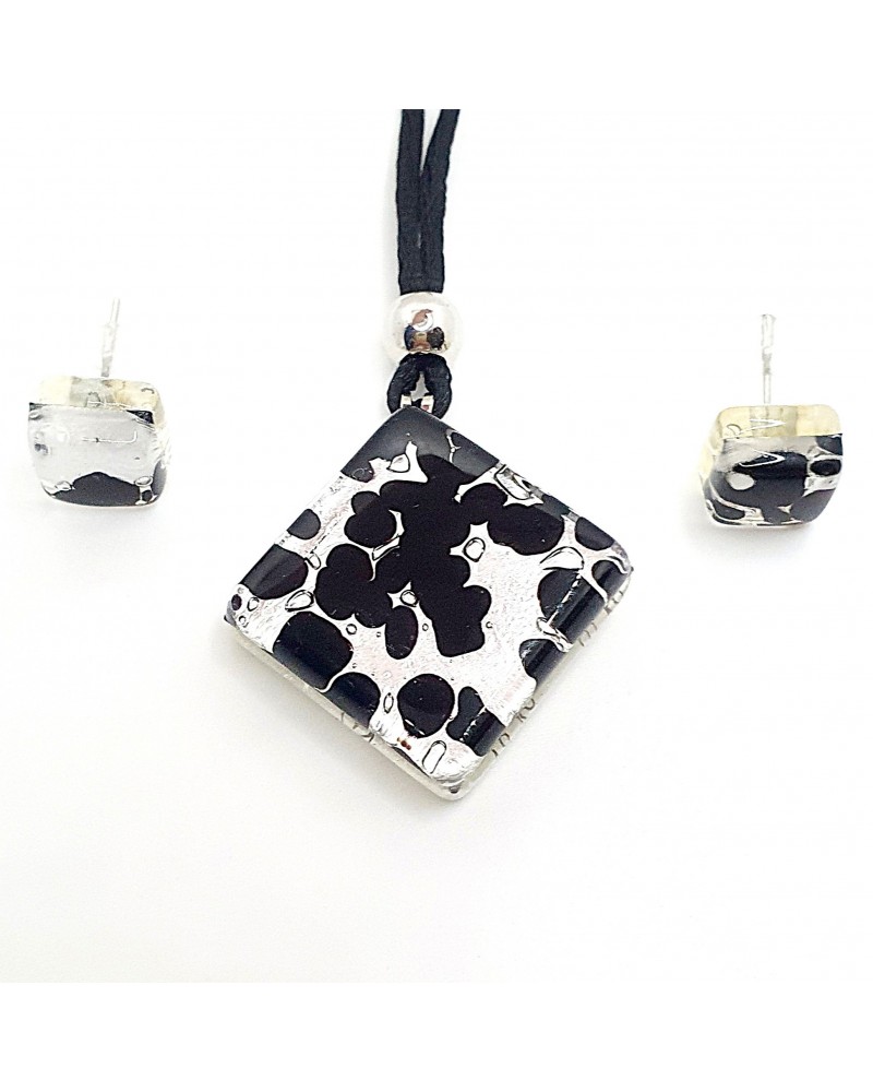 Parure carré en verre de Murano bijoux fantaisies made in Italie