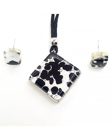 Parure carré en verre de Murano bijoux fantaisies made in Italie