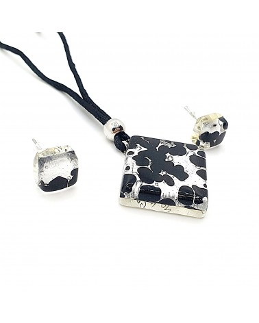 Parure carré en verre de Murano bijoux fantaisies made in Italie