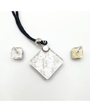 Parure carré en verre de Murano bijoux fantaisies made in Italie