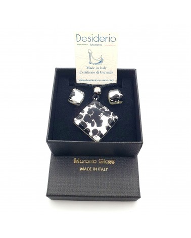 Parure carré en verre de Murano bijoux fantaisies made in Italie