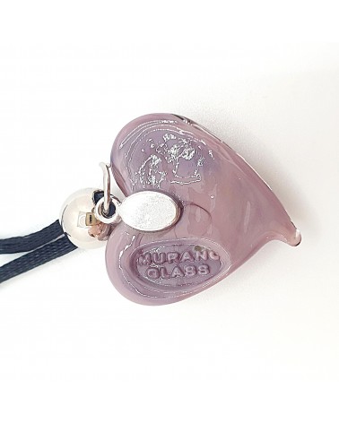 Pendentif cœur vortex en verre de Murano bijoux fantaisies fait à la main