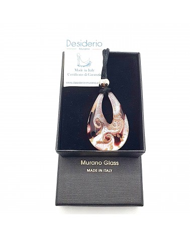 pendentif goutte verre Murano bijoux made in Italie