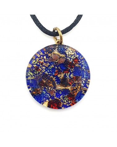 Pendentif rond bombè verre de Murano  bijoux