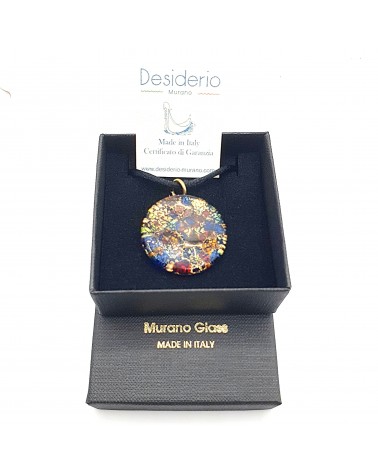 Pendentif rond bombè verre de Murano  bijoux