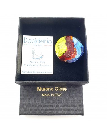 Bague ronde verre Murano collection vague bijoux fait à la main