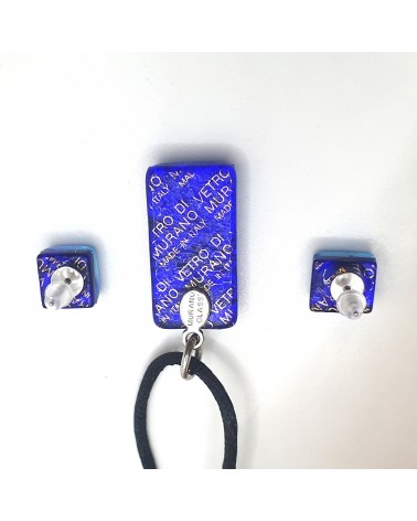 Petite parure rectangle en verre de Murano bijoux fantaisies fait à la main