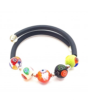 Bracelet Rebecca mosaico en caoutchouc et verre de Murano bijoux fantaisie