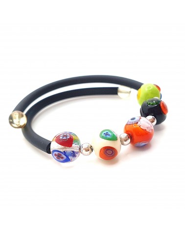 Bracelet Rebecca mosaico en caoutchouc et verre de Murano bijoux fantaisie