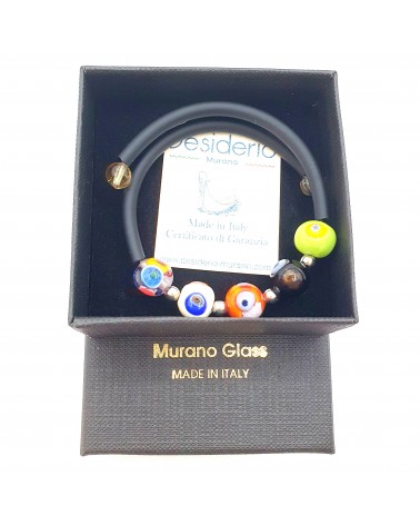 Bracelet Rebecca mosaico en caoutchouc et verre de Murano bijoux fantaisie