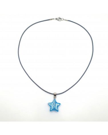 Pendentif étoile en verre de Murano bleu bijoux fantaisies verre de Murano